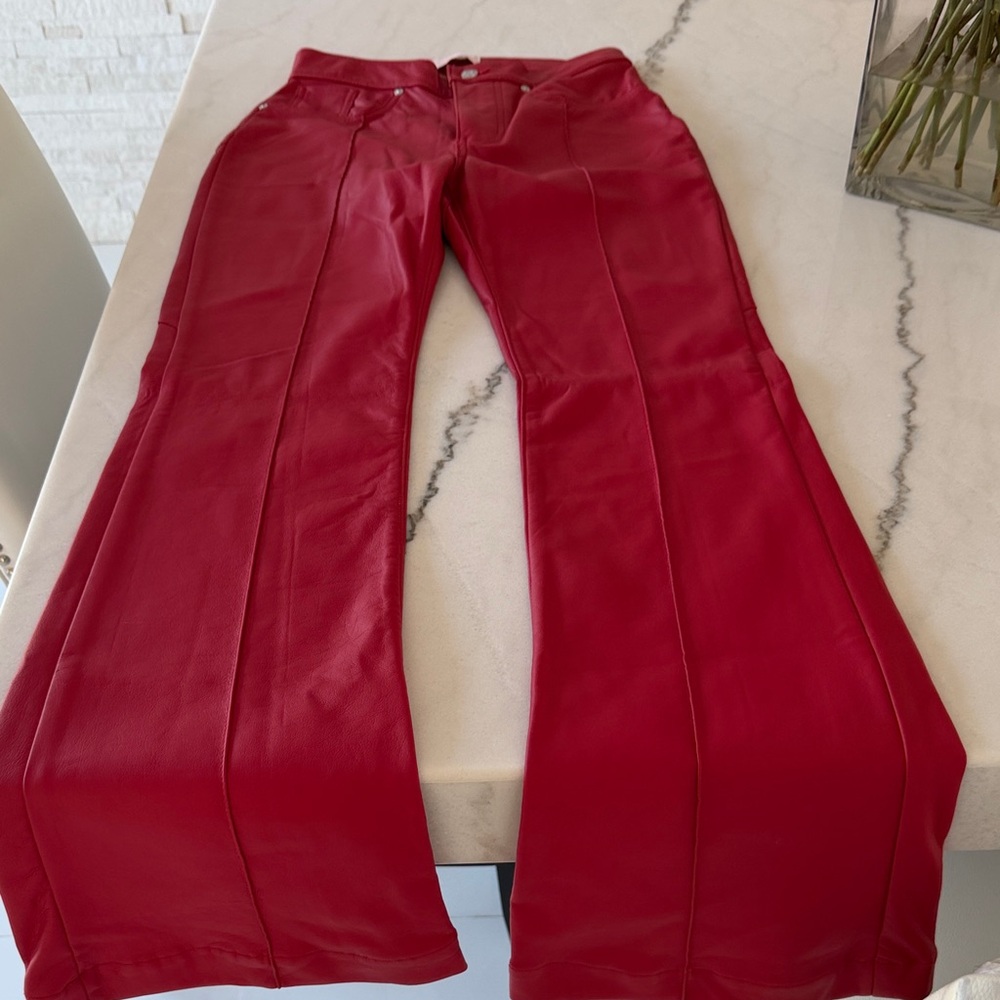 REVICE Cherry Red Flare Pants